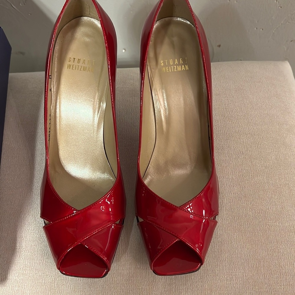 Stuart Weitzman-Gorgeous red patent leather heels.